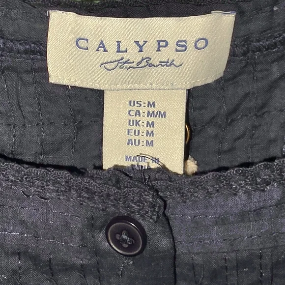Calypso St Barth NWT Dark Blue Cotton Top (Size M) Cute - Picture 4 of 8